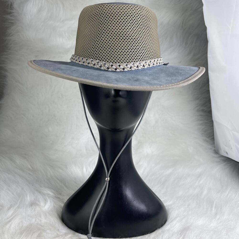 MONTEREY BAY BREEZE Men’s Suede Crushable Outback Sun Hat Tan Size S Handmade US